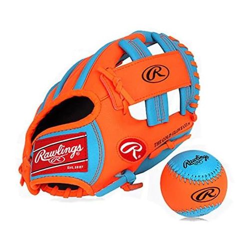 롤링스 [아마존베스트]Rawlings Baseball Gloves & Mitts for kids (blue+orange, 11 inch)
