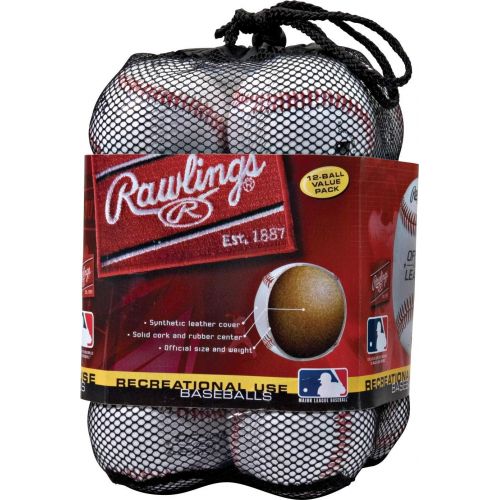 롤링스 Rawlings Official League Recreational Use Practice Baseballs Youth Bag of 12 OLB3BAG12 12 Count