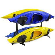 Freestanding kayak Rack for 4, Heavy Duty Floor Storage Holder for Four-Kayak, SUP, Canoe & Paddleboard for Indoor, Outdoor, Garage, Shed, or Dock, Adjustable Height