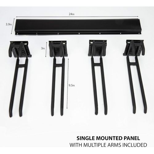  RaxGo Ski Wall Rack, Holds 4 Pairs of Skis & Skiing Poles or Snowboard, for Home and Garage Storage, Wall Mounted, Heavy Duty, Adjustable Rubber-Coated Hooks