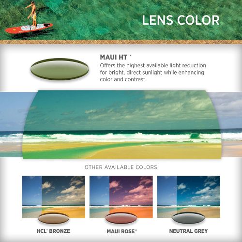  Ray Maui Jim Sunglasses | Eh Brah 284 | Rectangular Frame, Polarized Lenses, with Patented PolarizedPlus2 Lens Technology