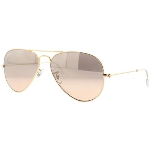  Ray-Ban New ORIGINAL Ray Ban RB 3025 0013E Gold BrownPink Lens Aviator Sunglasses-62 mm