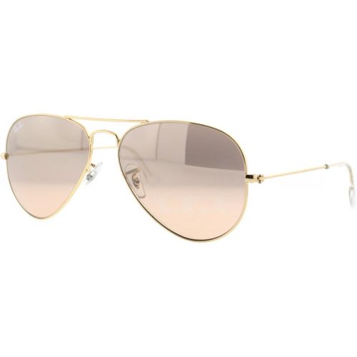  Ray-Ban New ORIGINAL Ray Ban RB 3025 0013E Gold BrownPink Lens Aviator Sunglasses-62 mm