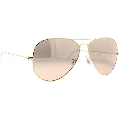  Ray-Ban New ORIGINAL Ray Ban RB 3025 0013E Gold BrownPink Lens Aviator Sunglasses-62 mm