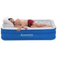 RayGoo Air Mattress Twin Size Airbed Luxury Raised Inflatable Mattress with Built-in Electric Pump, Elevated Raised Air Mattress Quilt Top, Height 20, 3-Year Warranty