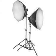 Raya Octa Fluorescent 7-Socket Fixture 2-Light Softbox Kit