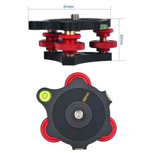  Rayfoto Leveler w Bubble Level LP-68 for Tripod 38 Mounting Screw 3 Adjustment Dials for Camera Tripod