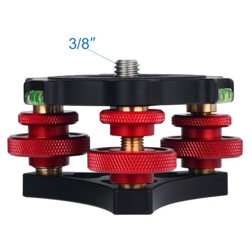  Rayfoto Leveler w Bubble Level LP-68 for Tripod 38 Mounting Screw 3 Adjustment Dials for Camera Tripod