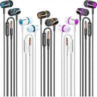 Rayleigh Wired Earbuds 5 Pack, Earbuds Headphones with Microphone, Earphones with Heavy Bass Stereo Noise Blocking, Compatible with iPhone and Android Devices, iPad, MP3, Fits All 3.5mm Int