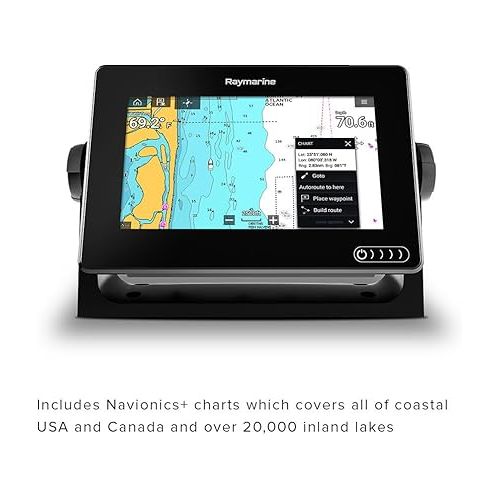  Raymarine Axiom 7 Fish Finder with Built in GPS, WiFi, Chirp Sonar and Downvision with Transducer and Navionics+, 7