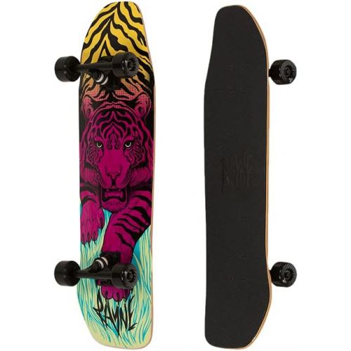  Rayne Longboards Tiger 32 Double Kick Cruiser Skateboard, Multi-Color