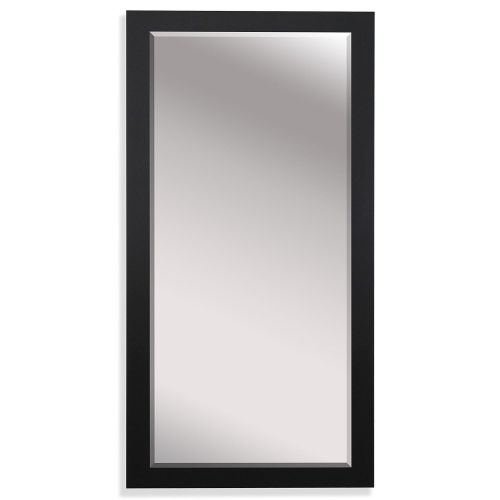  Rayne Mirrors US Made Black Satin Wide Beveled Full Body Mirror Exterior: 30.5 X 65.5