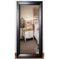 Rayne Mirrors US Made Stitched Black Leather Beveled Full Body Mirror 32.25 x 65.75