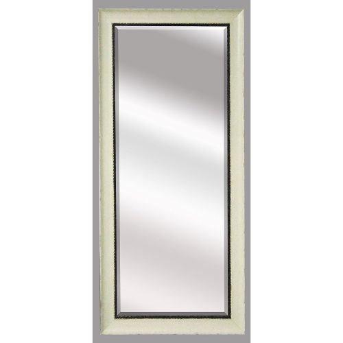  Rayne Mirrors US Made Jaded Ivory Beveled Full Body Mirror - Ivory/Black Exterior: 30.5 X 71