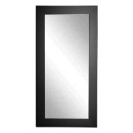 Rayne Mirrors American Made Rayne Black Satin Wide 30.5 x 65.5 Floor Mirror