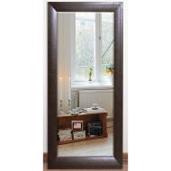 Rayne Mirrors US Made Espresso Leather Beveled Full Body Mirror Exterior: 30.75 X 71.25