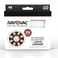 Rayovac Proline Advanced Mercury-Free Hearing Aid Batteries, Box - 48, Size 312