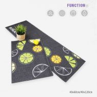 Raysell 40X60cm and 40X120cm 2Pcs Absorbable Non Slip Rubber Lemon Print Kitchen Floor Bedroom Mats Rugs...