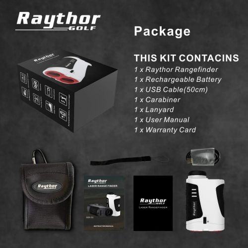  [아마존베스트]Raythor Pro GEN S2 Golf Rangefinder, Laser Range Finder with Pinsensor and Physical Slope Switch, Continuous Scan, Rechargeable Battery, Tournament Legal Rangefinder for Profession