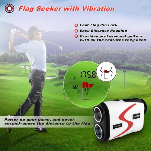  Raythor Golf Rangefinder, 6X Rechargeable Laser Range Finder 1000 Yards with Slope Adjustment, Flag Seeker with Vibration and Fast Focus System, Continuous Scan Support, Help You C