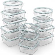 [아마존 핫딜]  [아마존핫딜]Razab HomeGoods Razab 24 Piece Glass Food Storage Containers w/Airtight Lids - Microwave/Oven/Freezer & Dishwasher Safe - Steam Release Valve BPA/ PVC Free -Small & Large Reusable Round, Square &