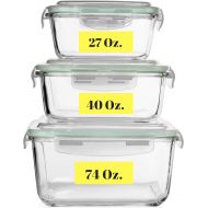 [아마존 핫딜] [아마존핫딜]Razab HomeGoods Extra Large Glass Food Storage Containers with Airtight Lid 6 Pc [3 containers with lids] Microwave/Oven/Freezer & Dishwasher Safe. BPA/PVC Free X-Large/Large/Medium Size Reusable