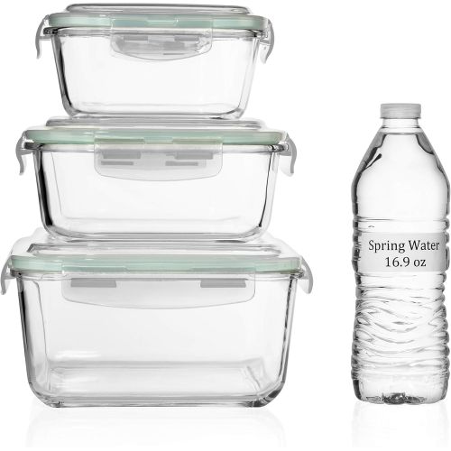  [아마존 핫딜] [아마존핫딜]Razab HomeGoods Extra Large Glass Food Storage Containers with Airtight Lid 6 Pc [3 containers with lids] Microwave/Oven/Freezer & Dishwasher Safe. BPA/PVC Free X-Large/Large/Medium Size Reusable