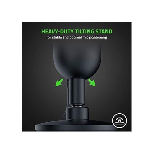 레이저 Razer Seiren Mini USB Condenser Microphone: for Streaming and Gaming on PC - Professional Recording Quality - Precise Supercardioid Pickup Pattern - Tilting Stand - Shock Resistant - Classic Black