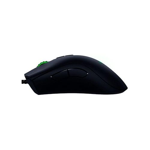 레이저 Razer DeathAdder Elite Gaming Mouse: 16,000 DPI Optical Sensor - Chroma RGB Lighting - 7 Programmable Buttons - Mechanical Switches - Rubber Side Grips - Matte Black