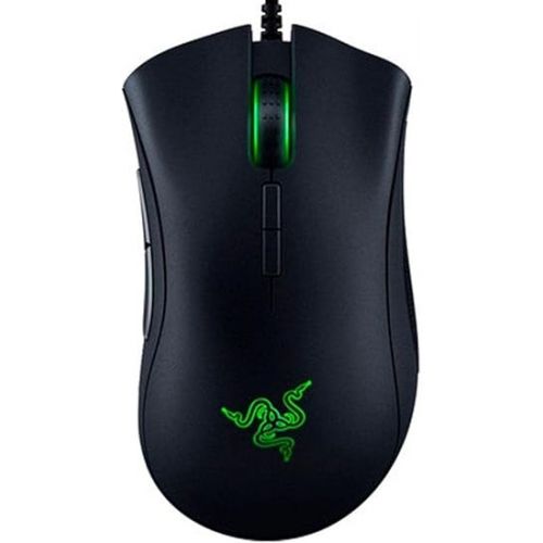 레이저 Razer DeathAdder Elite Gaming Mouse: 16,000 DPI Optical Sensor - Chroma RGB Lighting - 7 Programmable Buttons - Mechanical Switches - Rubber Side Grips - Matte Black