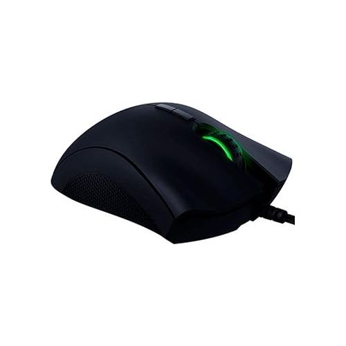 레이저 Razer DeathAdder Elite Gaming Mouse: 16,000 DPI Optical Sensor - Chroma RGB Lighting - 7 Programmable Buttons - Mechanical Switches - Rubber Side Grips - Matte Black