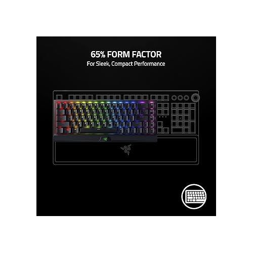 레이저 Razer BlackWidow V3 Mini HyperSpeed 65% Mechanical Gaming Keyboard: Wireless Technology - Yellow Switches- Linear & Silent - Doubleshot ABS keycaps - 200Hrs Battery Life