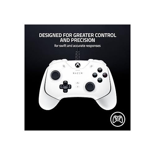 레이저 Razer Wolverine V2 Wired Gaming Controller for Xbox Series X|S, Xbox One, PC: Remappable Front-Facing Buttons - Mecha-Tactile Action Buttons and D-Pad - Trigger Stop-Switches - White