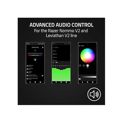 레이저 Razer Wireless Control Pod: Advanced Audio Control for Nommo V2 & Leviathan V2 Speakers - RGB Light Customization - Rotatable, Clickable Dial & Source Button - Durable Aluminum Alloy - USB & Bluetooth