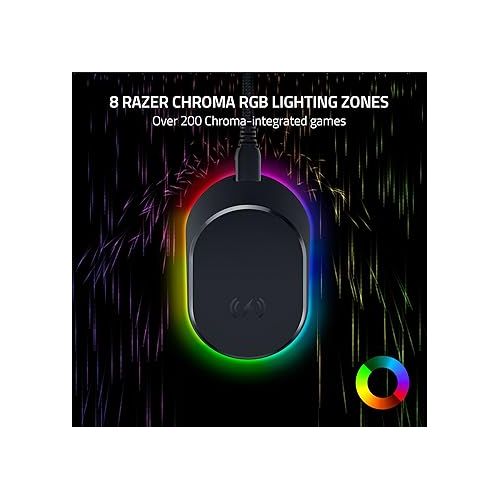 레이저 Razer Mouse Dock Pro with Wireless Charging Puck: Magnetic Wireless Charging - Integrated HyperPolling 8K Hz Transceiver - Anti-Slip Base - Chroma RGB Lighting - Classic Black