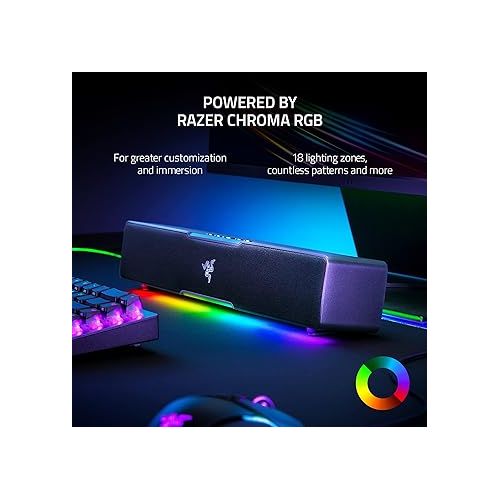 레이저 Razer Leviathan V2 X Soundbar Speaker - Bluetooth, USB-C, Chroma RGB - Black