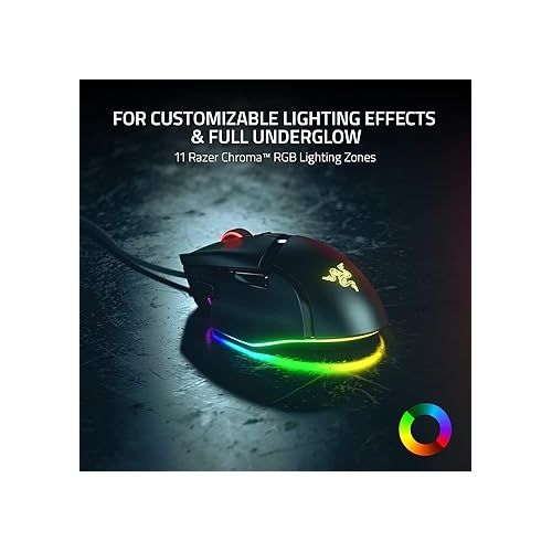 레이저 Razer Basilisk V3 Customizable Ergonomic Gaming Mouse: Fastest Gaming Mouse Switch - Chroma RGB Lighting - 26K DPI Optical Sensor -Classic Black