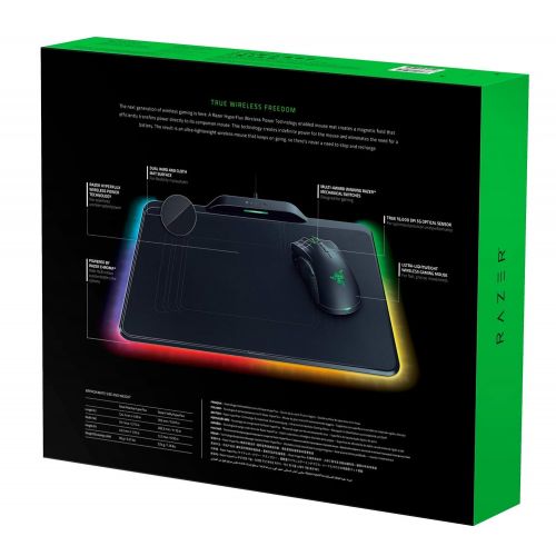 레이저 Razer Mamba HyperFlux Wireless Gaming Mouse & Mouse Pad: 16,000 DPI Optical Sensor - Chroma RGB Lighting - 9 Programmable Buttons - Mechanical Switches - Wireless Power Transfer