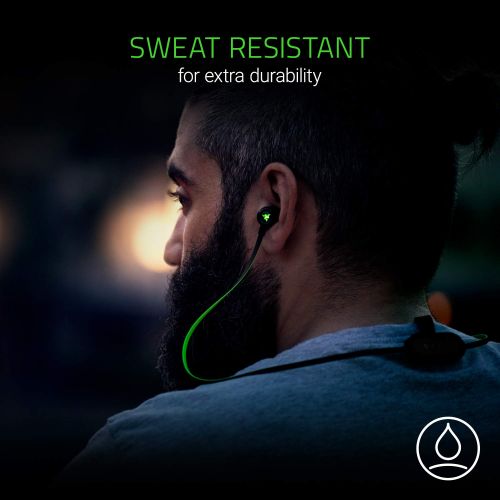 레이저 Razer Hammerhead Bluetooth Earbuds for iOS & Android: Sweat-Resistant Design - 8 Hr Battery - Custom-Tuned Dual-Driver Technology - In-Line Mic & Volume Control - Aluminum Frame -