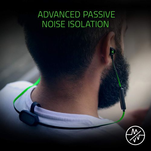 레이저 Razer Hammerhead Bluetooth Earbuds for iOS & Android: Sweat-Resistant Design - 8 Hr Battery - Custom-Tuned Dual-Driver Technology - In-Line Mic & Volume Control - Aluminum Frame -