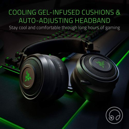 레이저 [아마존핫딜][아마존 핫딜] Razer Nari Wireless 7.1 Surround Sound Gaming Headset: THX Audio - Auto-Adjust Headband & Swivel Cups - Chroma RGB - Retractable Mic - for PC, PS4 - Black