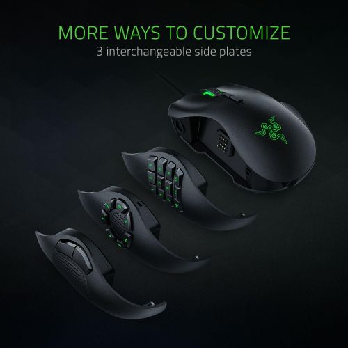 레이저 [아마존핫딜][아마존 핫딜] Razer Naga Trinity Gaming Mouse: 16,000 DPI Optical Sensor - Chroma RGB Lighting - Interchangeable Side Plate w/ 2, 7, 12 Button Configurations - Mechanical Switches