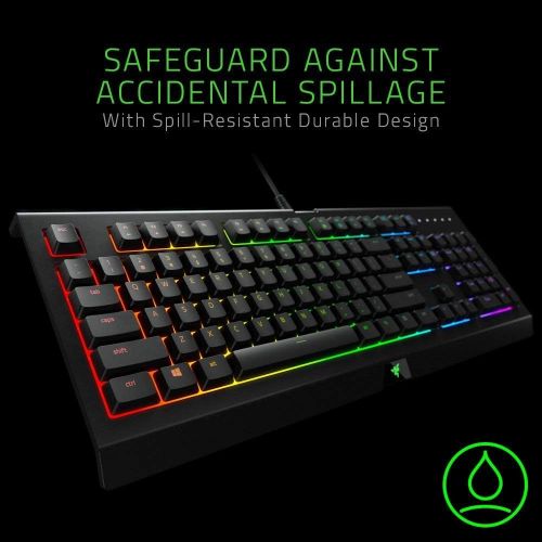 레이저 [아마존베스트]Razer Cynosa Chroma Gaming Keyboard: Customizable Chroma RGB Lighting - Individuallly Backlit Keys - Spill-Resistant Design - Programmable Macro Functionality