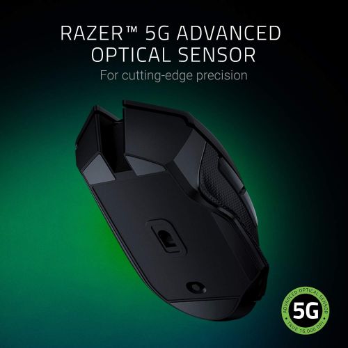 레이저 Razer Basilisk X Hyperspeed Wireless Gaming Mouse: Bluetooth & Wireless Compatible, 16K DPI Optical Sensor, 6 Programmable Buttons, 450 Hr Battery, Classic Black