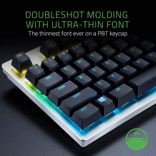 레이저 Razer Doubleshot PBT Keycap Upgrade Set for Mechanical & Optical Keyboards: Compatible with Standard 104/105 US and UK layouts - Mercury White