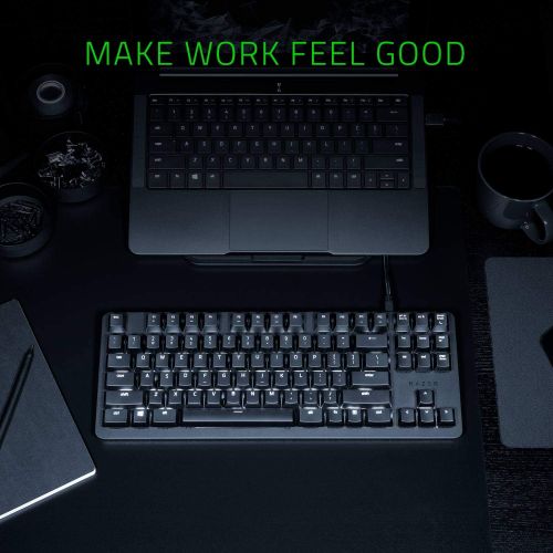 레이저 Razer BlackWidow Lite TKL Tenkeyless Mechanical Keyboard : Orange Key Switches - Tactile & Silent - White Individual Key Lighting - Compact Design - Detachable Cable - Classic Black