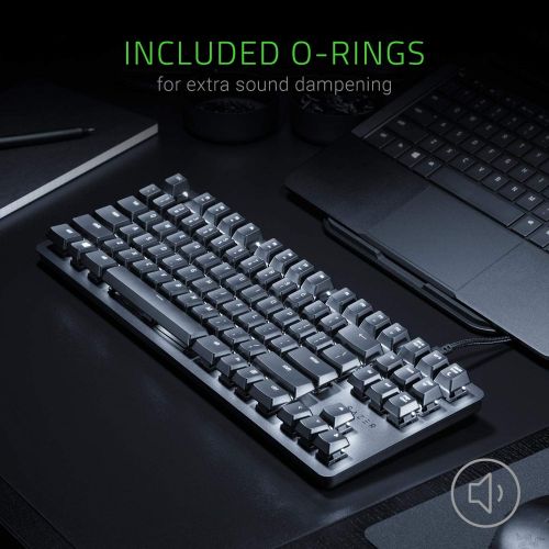 레이저 Razer BlackWidow Lite TKL Tenkeyless Mechanical Keyboard : Orange Key Switches - Tactile & Silent - White Individual Key Lighting - Compact Design - Detachable Cable - Classic Black