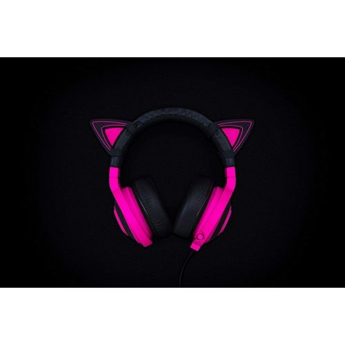 레이저 Razer Kitty Ears for Kraken Headsets: Compatible with Kraken 2019, Kraken TE Headsets - Adjustable Straps - Water Resistant Construction - Neon Purple