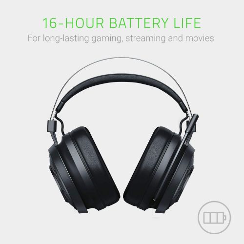 레이저 Razer Nari Essential Wireless 7.1 Surround Sound Gaming Headset: THX Spatial Audio - Auto-Adjust Headband & Swivel Cups - Auto-Adjust - Flip Mic - for PC, PS4, PS5 Only - Black