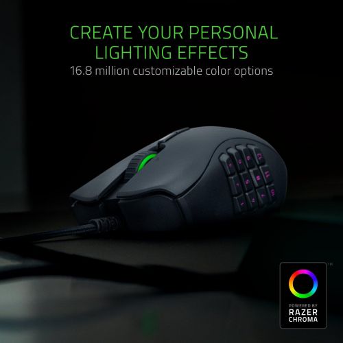 레이저 Razer Naga Trinity Gaming Mouse: 16,000 DPI Optical Sensor - Chroma RGB Lighting - Interchangeable Side Plate w/ 2, 7, 12 Button Configurations - Mechanical Switches